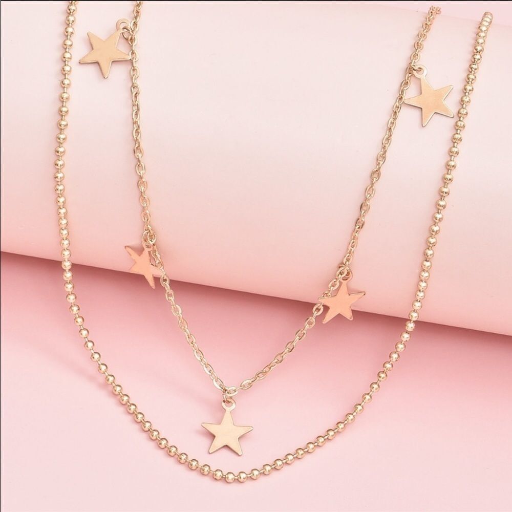 Necklace double layered Star Zinc Alloy Perfection
